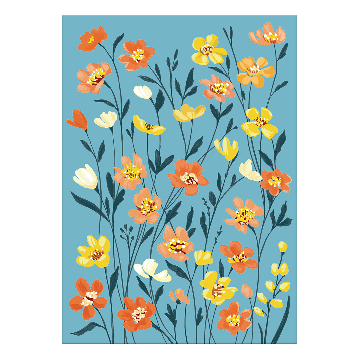 Blank Floral Greeting Card