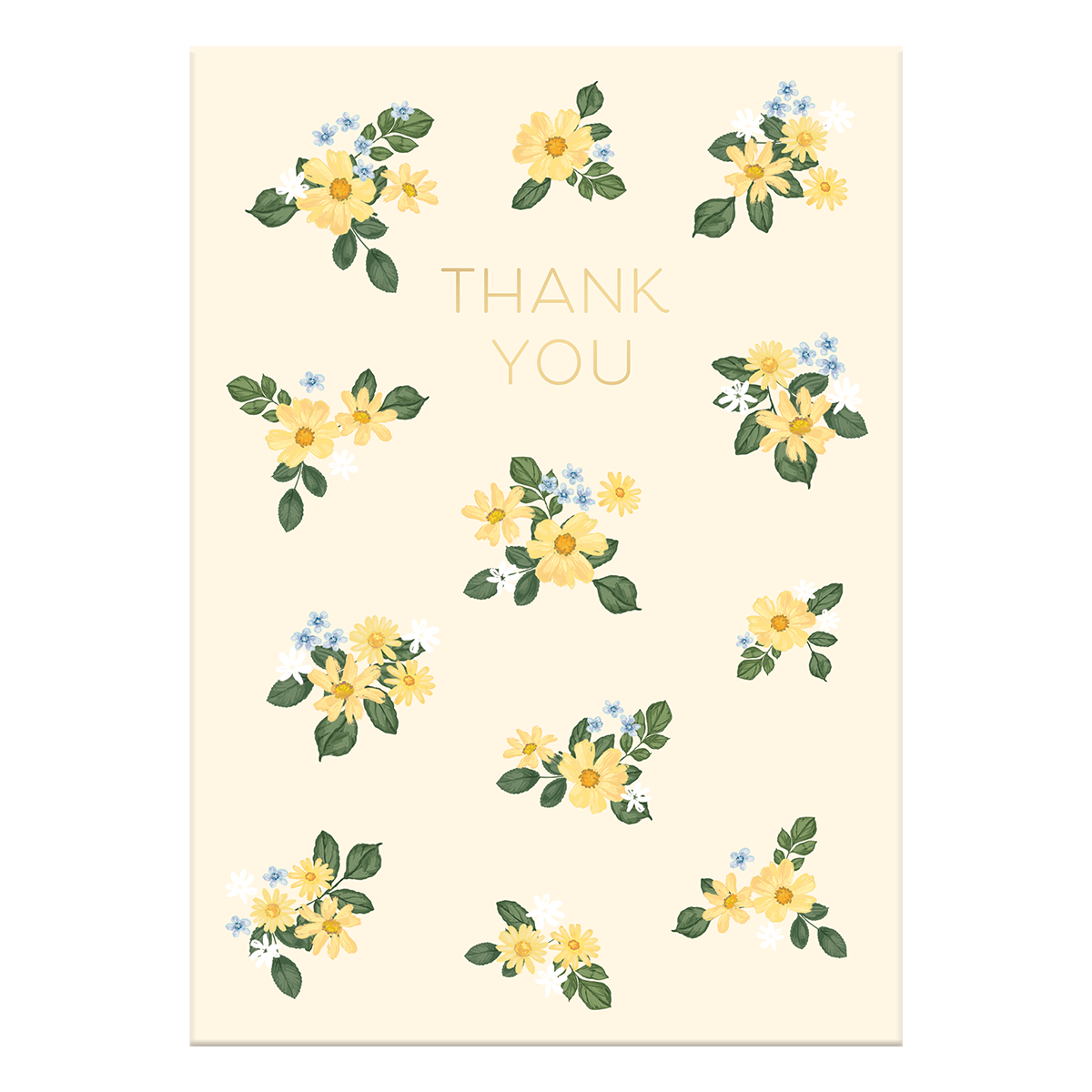 Thank You Yellow Blue Flowers