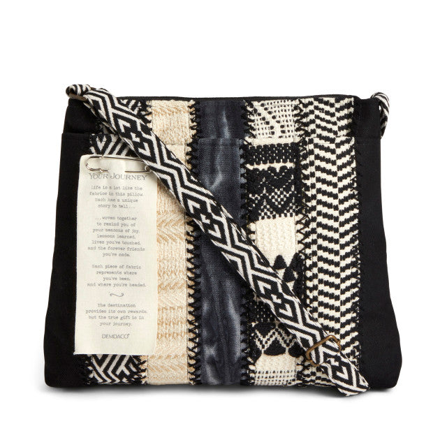 Your Journey Black and Cream Crossbody Bag