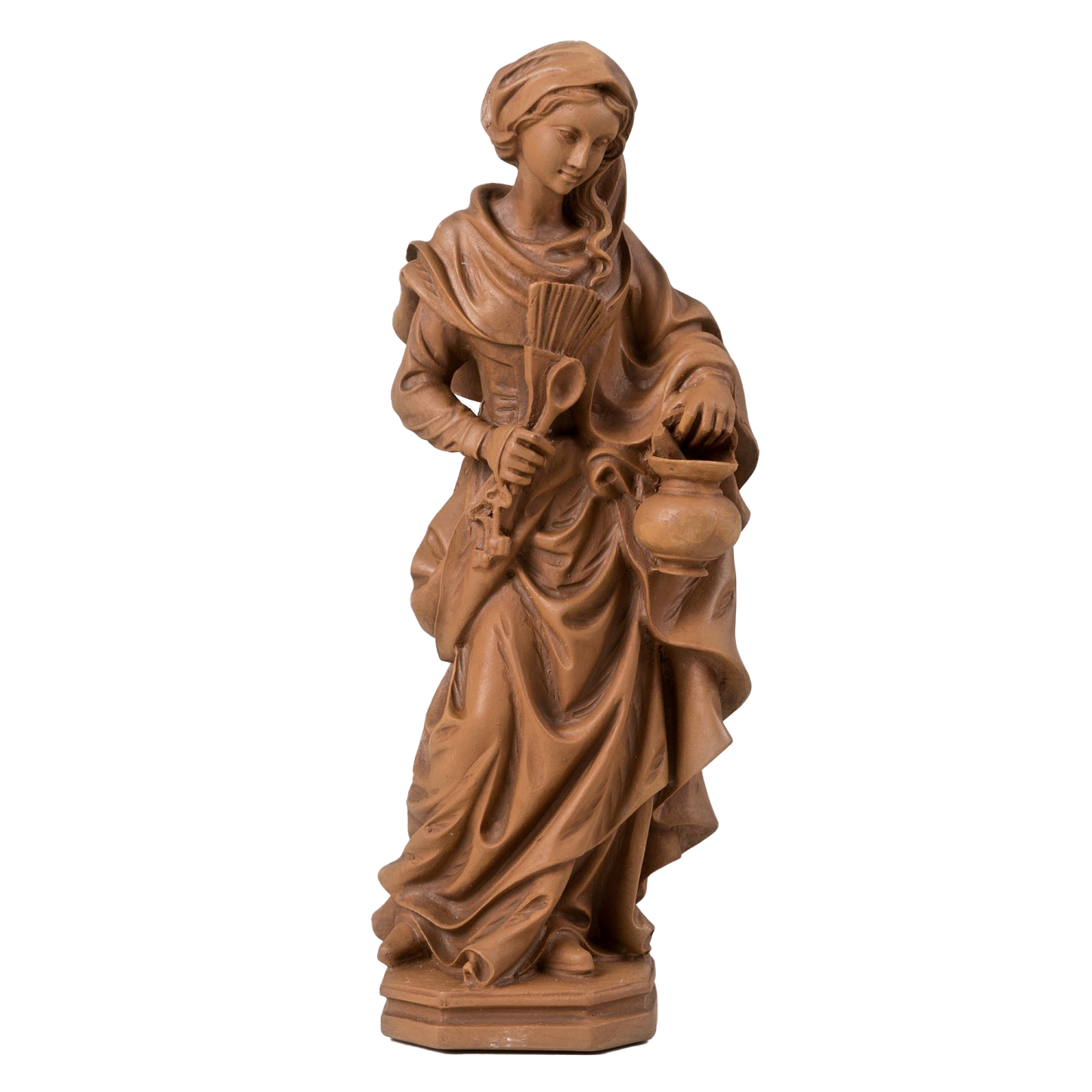Kitchen Madonna Figurine, Brown 11.5"