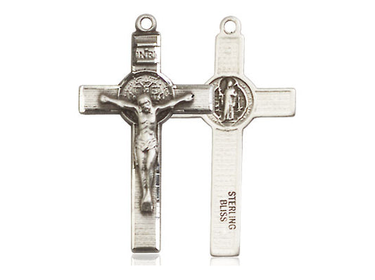 Sterling Silver Benedictine Crucifix SS 18"