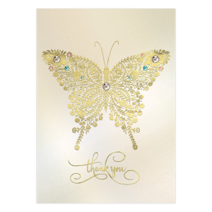 Thank You Golden Butterfly Greeting Card