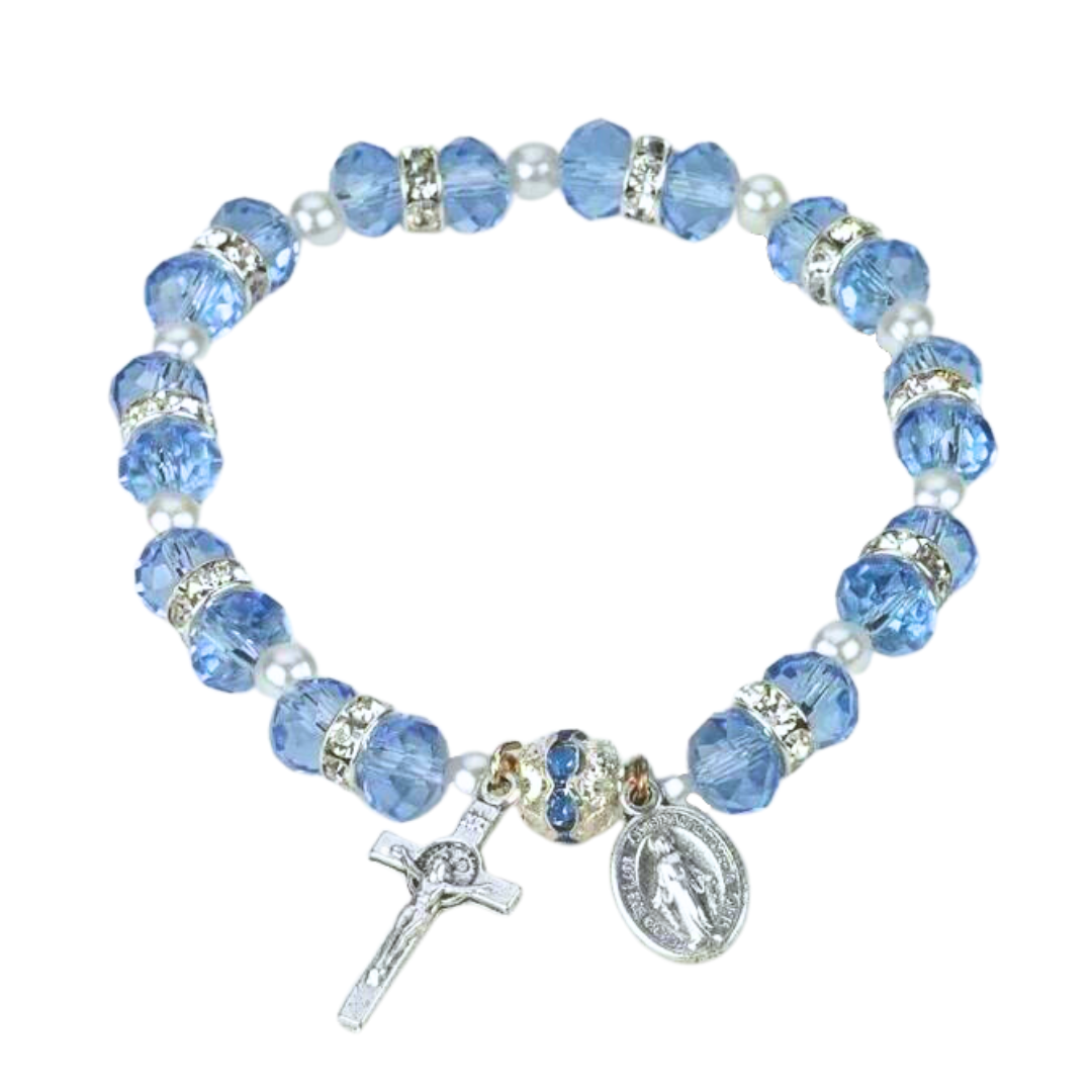 Italian Blue Crystal Stretch Bracelet