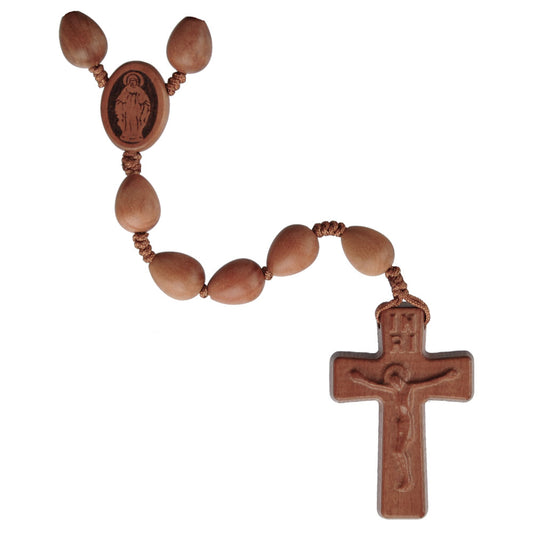 Rosary 5 Decade Light Jujube Wood Teardrop 12mm