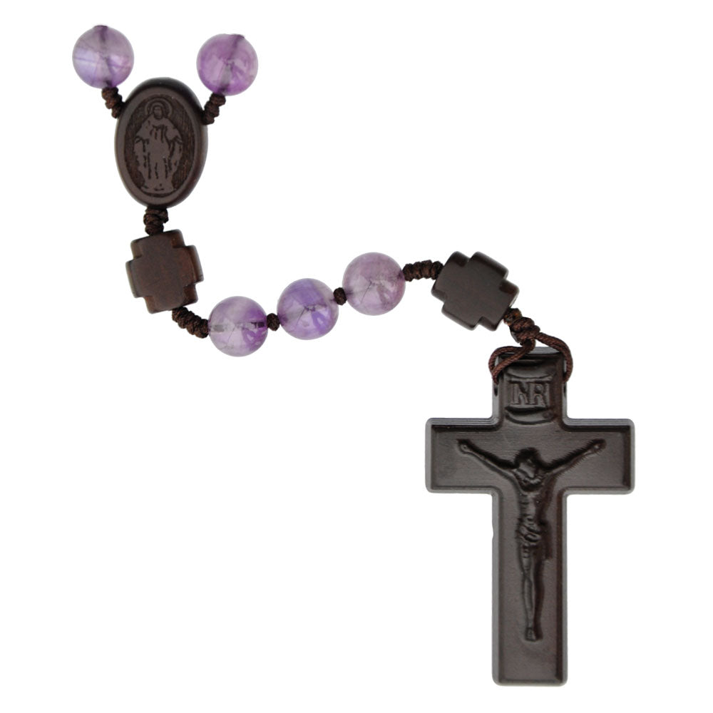 8mm Amethyst/Jujube Wood Rosary