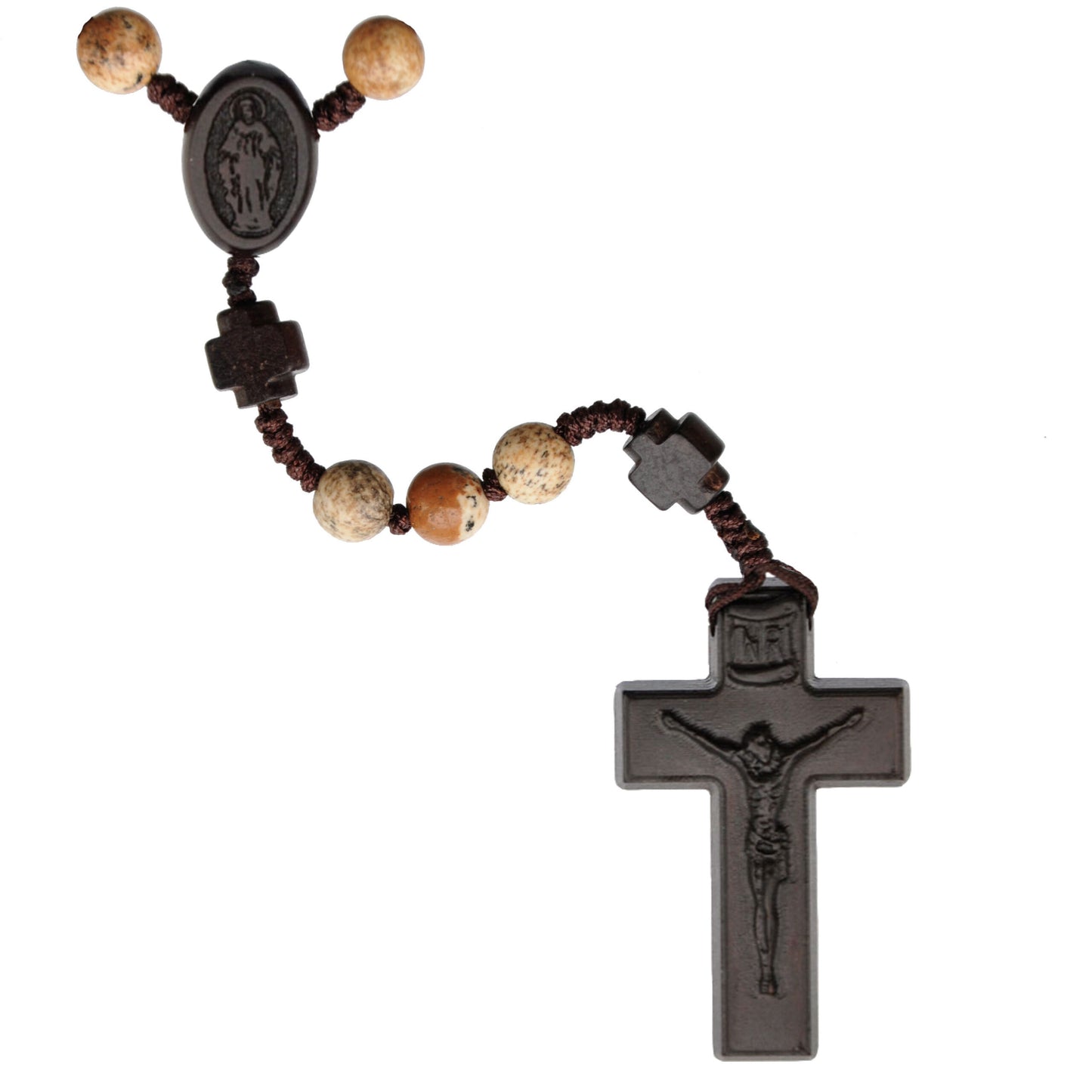 6mm Picture Jasper/Jujube Wood Rosary