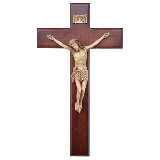 Crucifix Walnut with Resin Corpus 12"