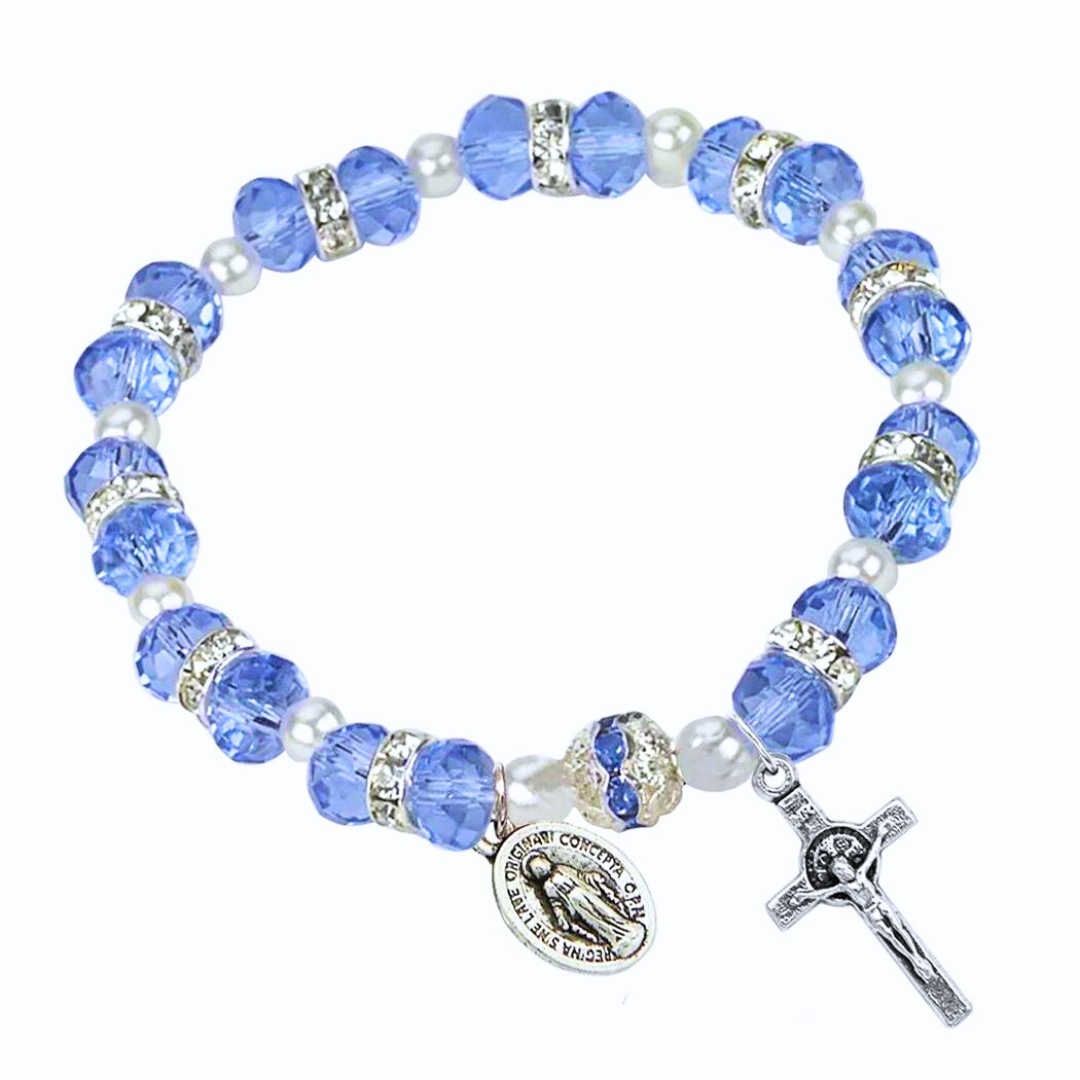 Italian Blue Crystal Stretch Bracelet