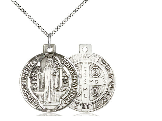 Sterling Silver St. Benedict Medal 24"