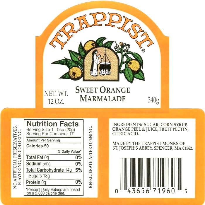 Trappist Preserves - Sweet Orange Marmalade