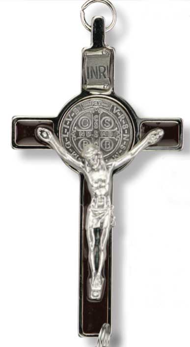 3 Inch St. Benedict Cross With Black Enamel