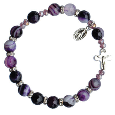 Purple Agate Rosary Bracelet