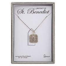 22"L Silver Benedictine Necklace