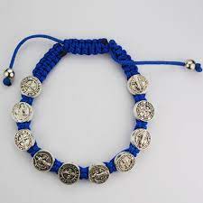 Blue Corded St. Benedict Bracelet